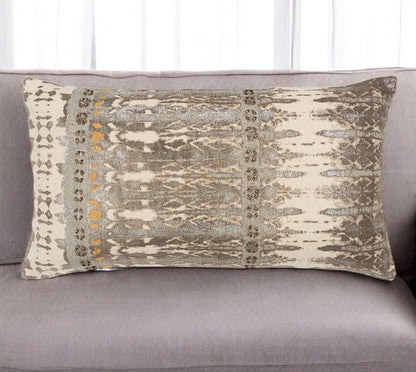 Gray Beige Tribal Distressed Lumbar Pillow HomeRoots