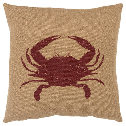 Tan Brown Distressed Crab Throw Pillow FurniFindUSA
