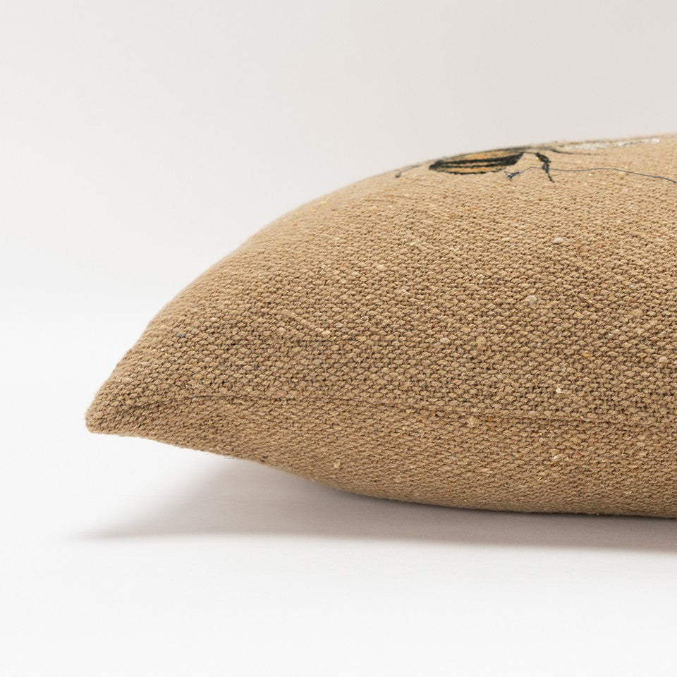 Tan Honeybees Trio Deocrative Lumbar Pillow FurniFindUSA