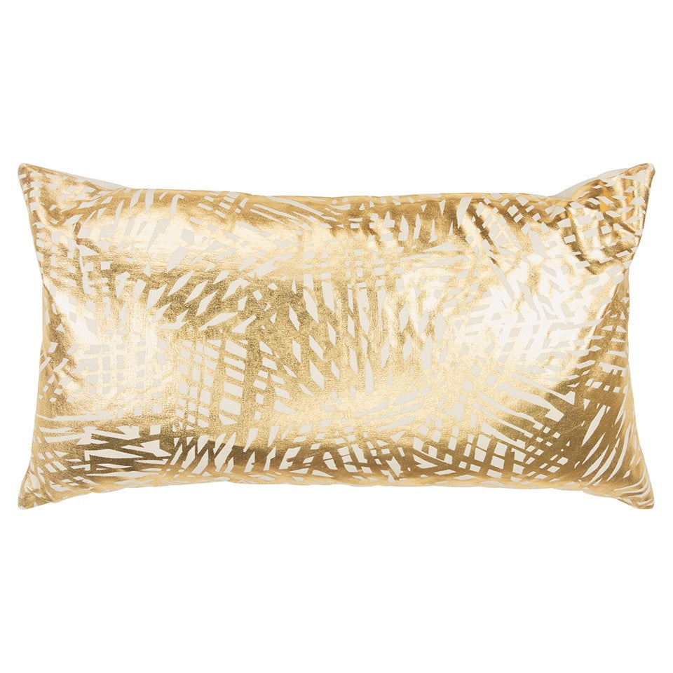 Gold Foil Etched Pattern Lumbar Pillow FurniFindUSA