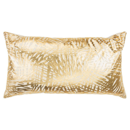 Gold Foil Etched Pattern Lumbar Pillow FurniFindUSA