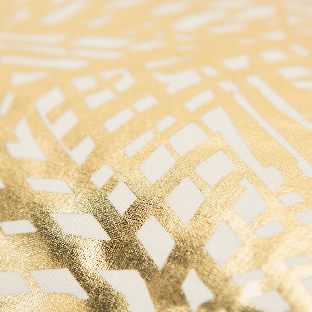 Gold Foil Etched Pattern Lumbar Pillow HomeRoots