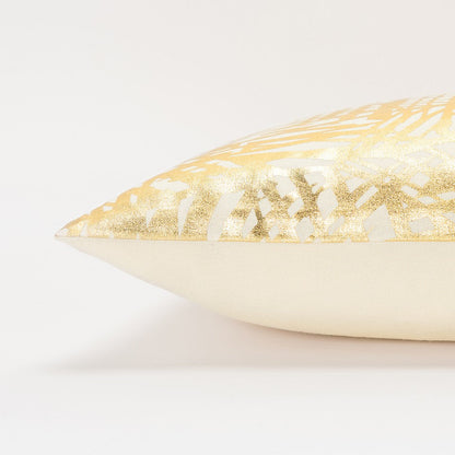 Gold Foil Etched Pattern Lumbar Pillow FurniFindUSA