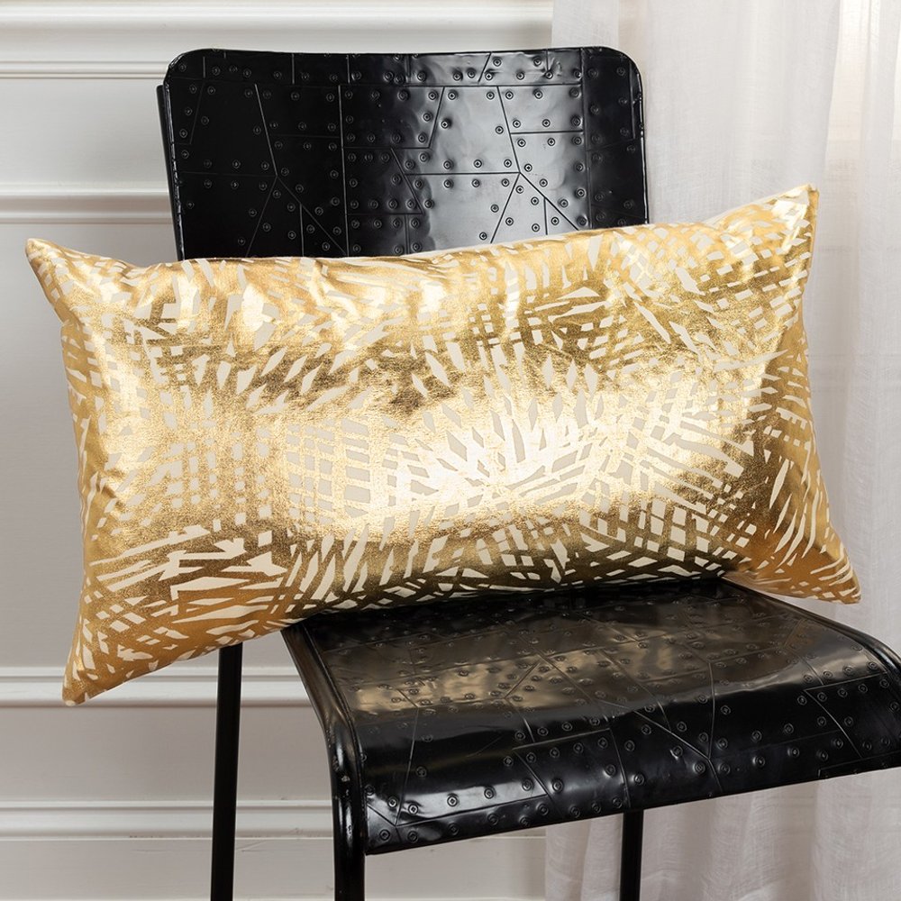 Gold Foil Etched Pattern Lumbar Pillow — view 4