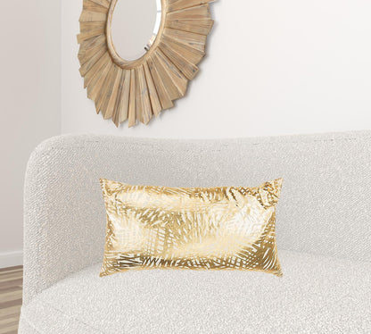 Gold Foil Etched Pattern Lumbar Pillow FurniFindUSA