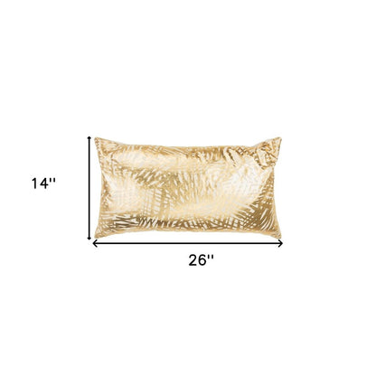 Gold Foil Etched Pattern Lumbar Pillow HomeRoots