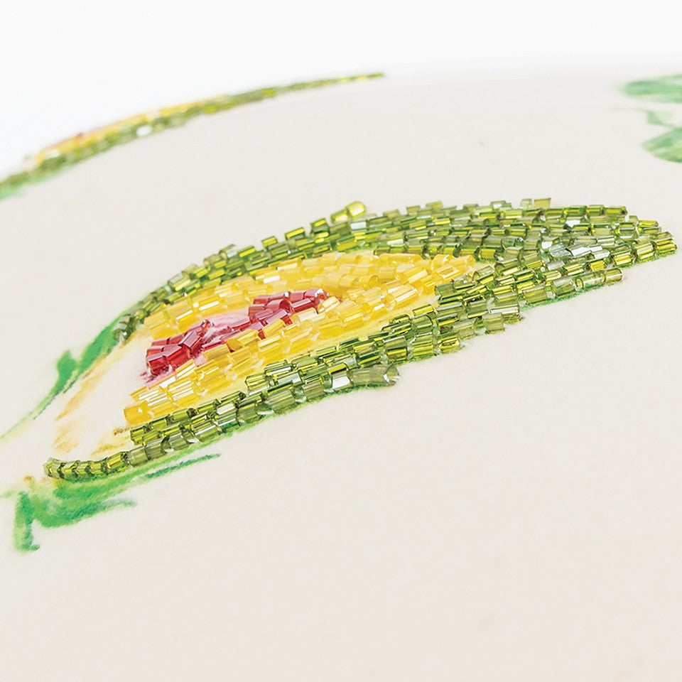 Lemon Green Artichoke Embroidered Lumbar Pillow FurniFindUSA