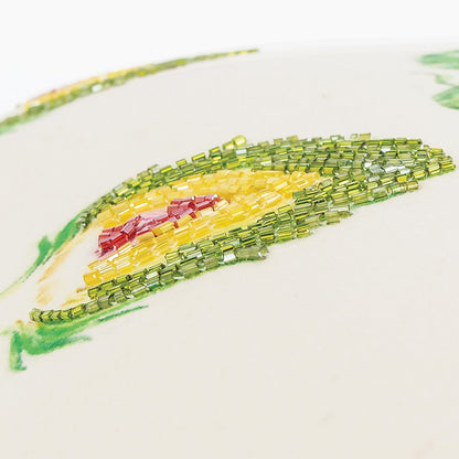 Lemon Green Artichoke Embroidered Lumbar Pillow FurniFindUSA