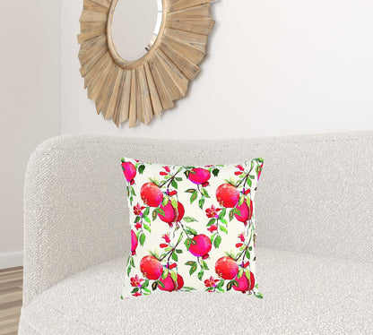 Red White Pomegranates Decorative Throw Pillow FurniFindUSA