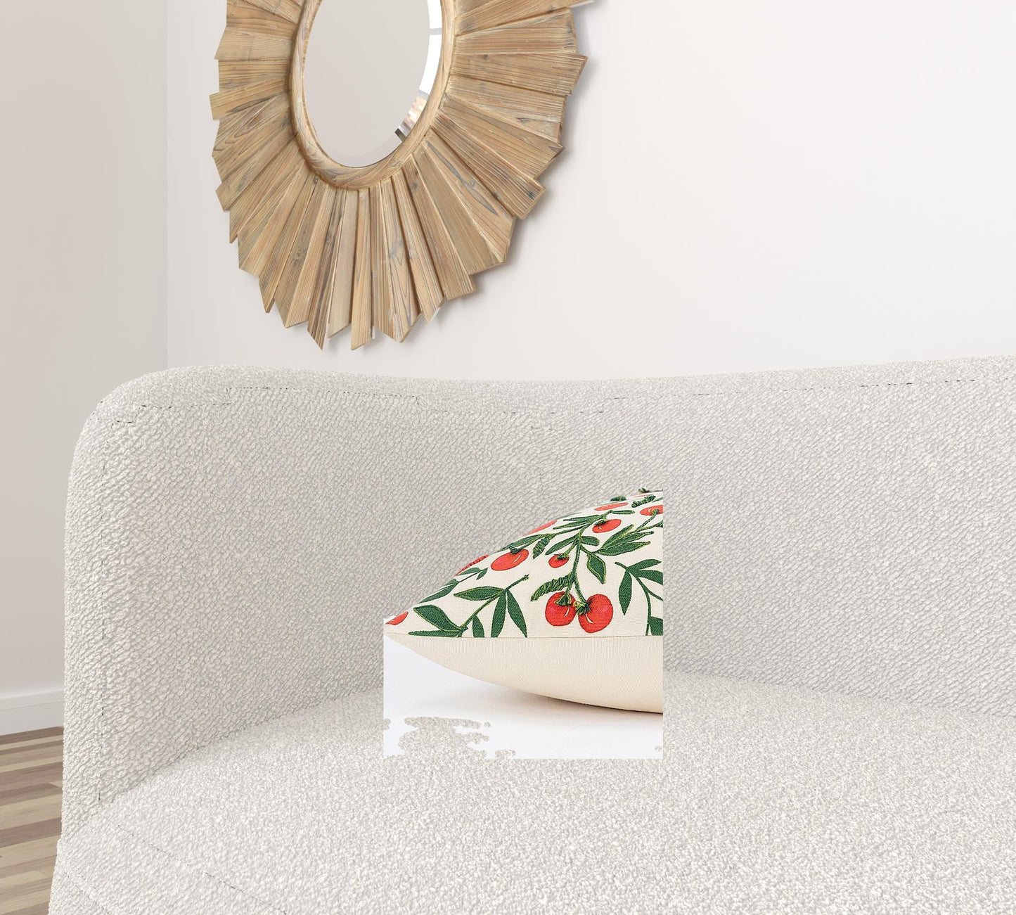 Red Green Cherry Tree Printed Lumbar Pillow FurniFindUSA
