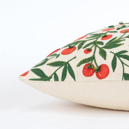 Red Green Cherry Tree Printed Lumbar Pillow FurniFindUSA