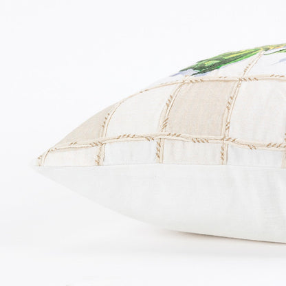 White Green Artichoke Waffled Throw Pillow FurniFindUSA