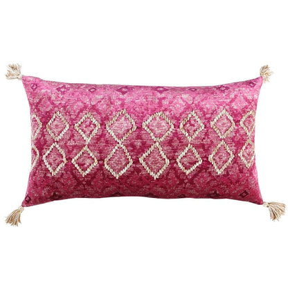 Pink Textured Diamond Velvety Lumbar Pillow FurniFindUSA