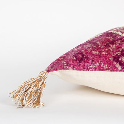 Pink Textured Diamond Velvety Lumbar Pillow FurniFindUSA