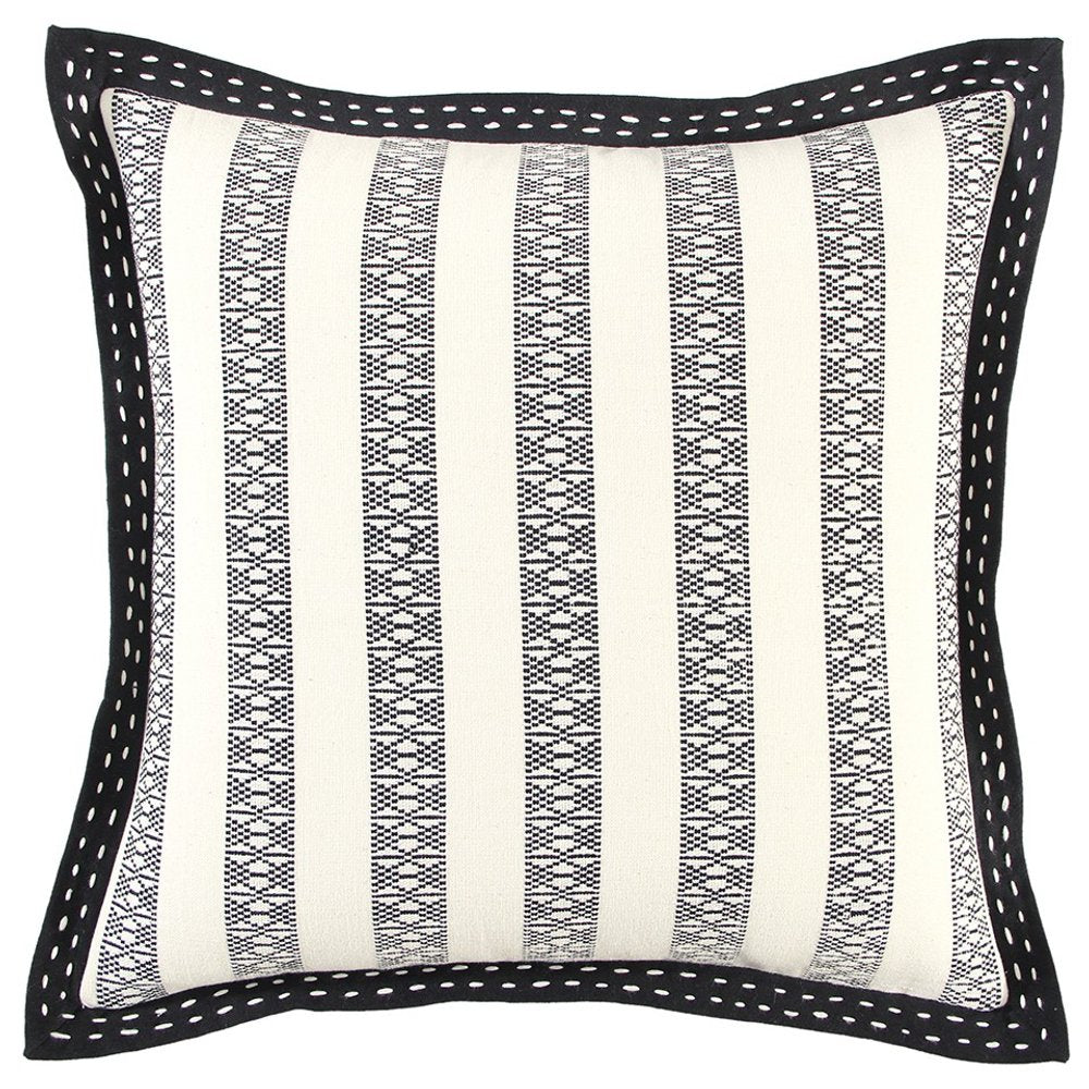 Black Ivory Alternate Striped Throw Pillow — view 1