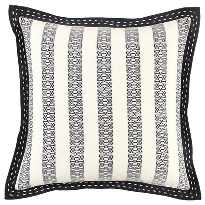 Black Ivory Alternate Striped Throw Pillow HomeRoots