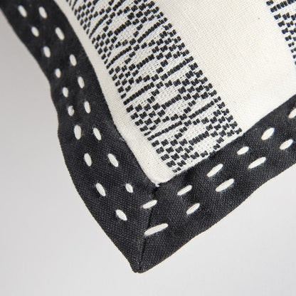 Black Ivory Alternate Striped Throw Pillow HomeRoots