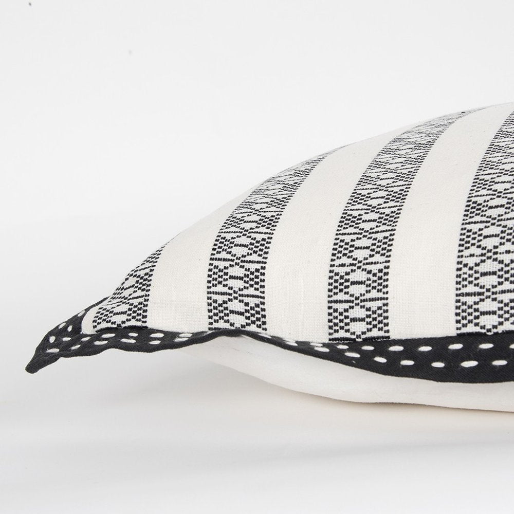 Black Ivory Alternate Striped Throw Pillow — view 4