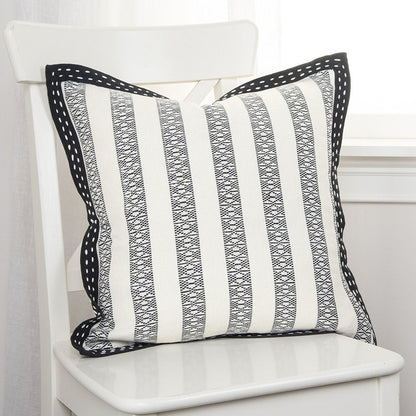 Black Ivory Alternate Striped Throw Pillow HomeRoots