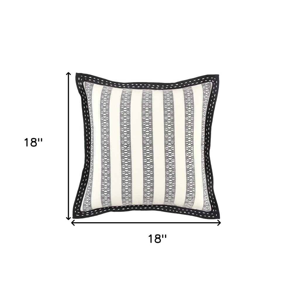 Black Ivory Alternate Striped Throw Pillow — view 6