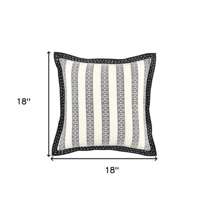 Black Ivory Alternate Striped Throw Pillow HomeRoots