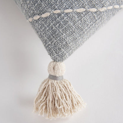 Gray White Diamond Kantha Stitched Throw Pillow HomeRoots