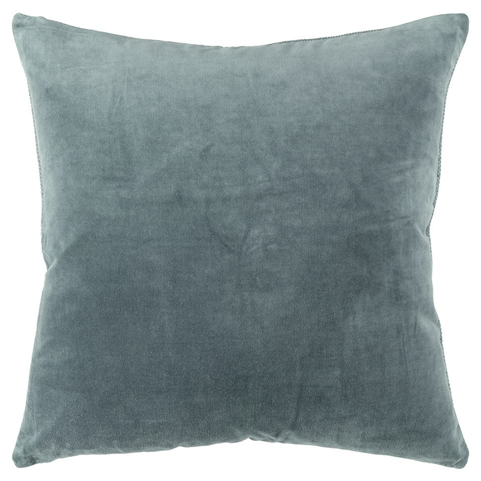 Teal Solid Reversible Cotton Velvet Throw Pillow FurniFindUSA