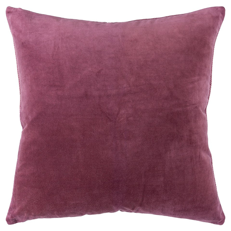 Berry Solid Reversible Cotton Velvet Throw Pillow FurniFindUSA