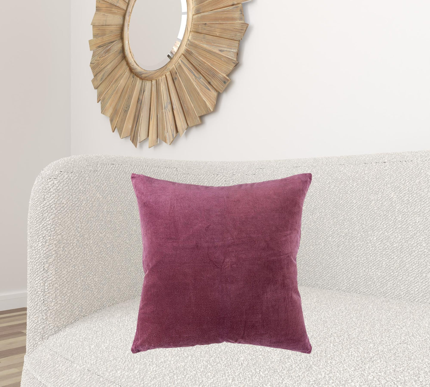 Berry Solid Reversible Cotton Velvet Throw Pillow FurniFindUSA