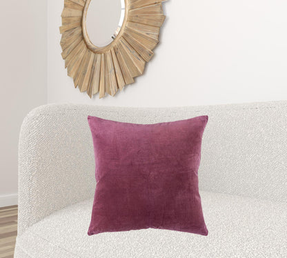 Berry Solid Reversible Cotton Velvet Throw Pillow FurniFindUSA
