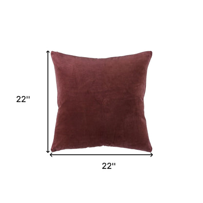 22" Rust Cotton Velvet Throw Pillow FurniFindUSA