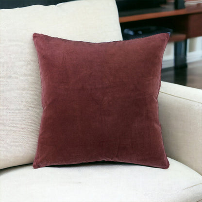 22" Rust Cotton Velvet Throw Pillow FurniFindUSA