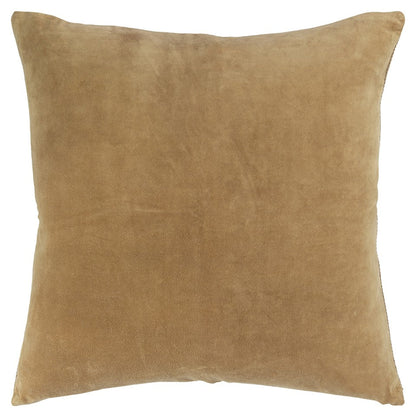 Gold Solid Reversible Cotton Velvet Throw Pillow FurniFindUSA
