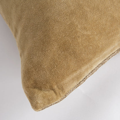 Gold Solid Reversible Cotton Velvet Throw Pillow FurniFindUSA
