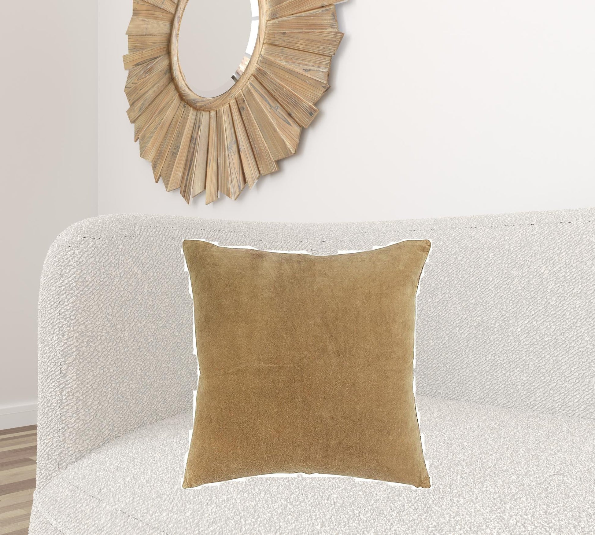 Gold Solid Reversible Cotton Velvet Throw Pillow FurniFindUSA