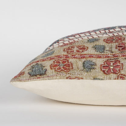Red Beige Patterned Panel Lumbar Pillow FurniFindUSA