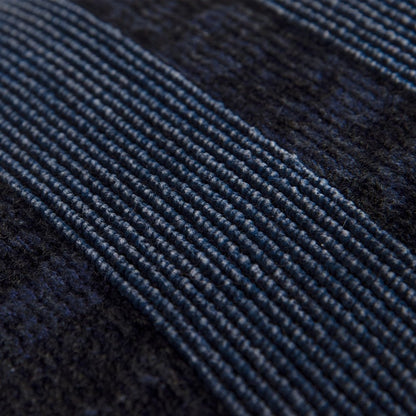 14" X 26" Navy Blue Lumbar Striped Cotton Throw Pillow HomeRoots