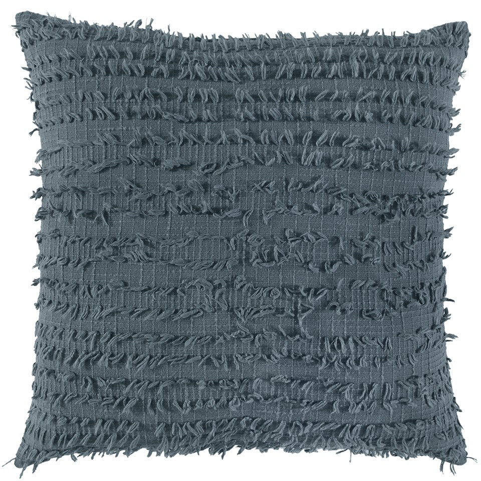 Gray Tasseling Fringe Texture Throw Pillow FurniFindUSA