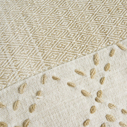 Ivory Blush Accent Stitch Color Block Throw Pillow HomeRoots