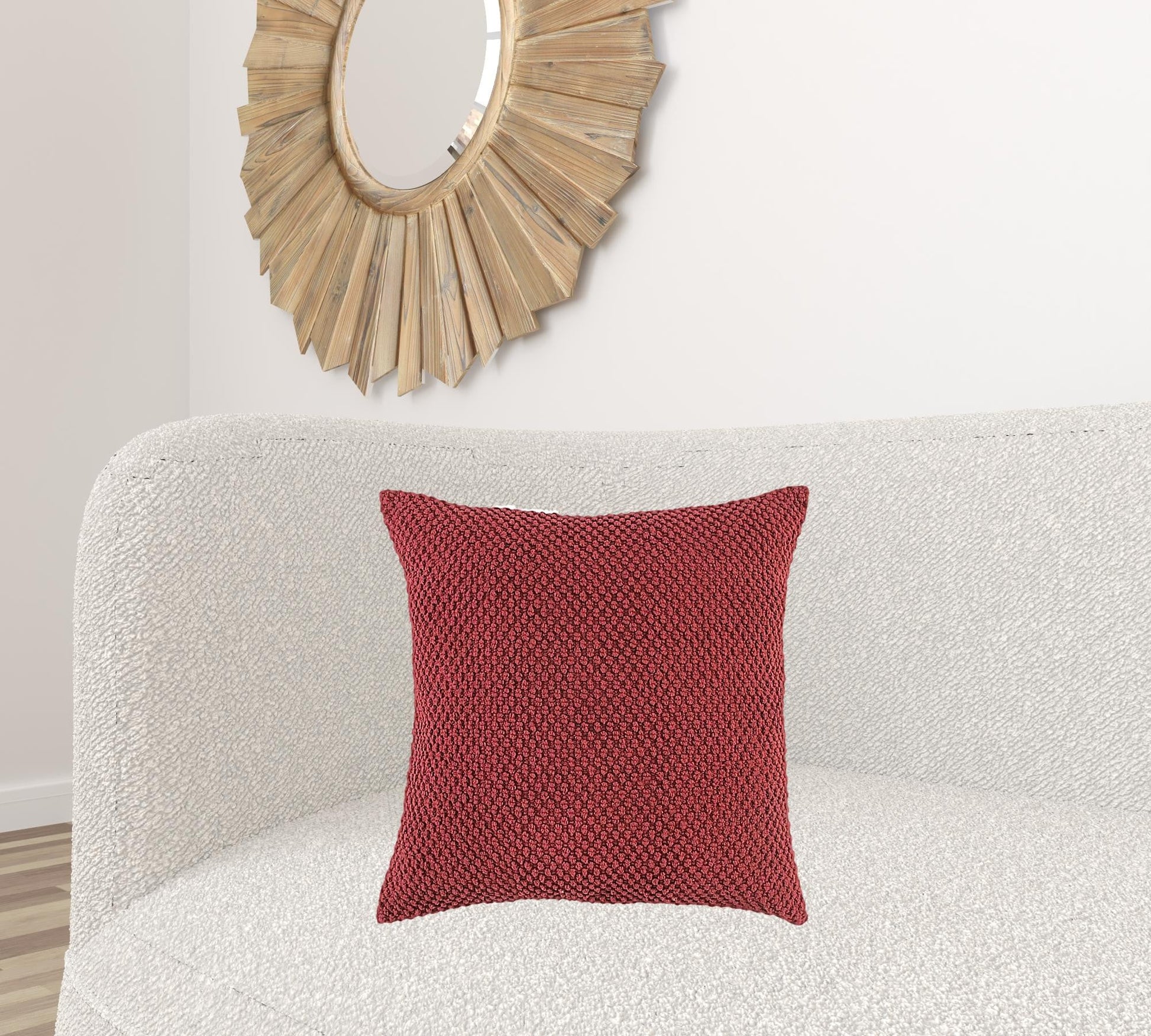 Deep Merlot Nubby Textured Modern Throw Pillow FurniFindUSA