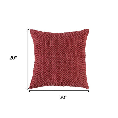20" Merlot Cotton Throw Pillow with Nubby Texture HomeRoots
