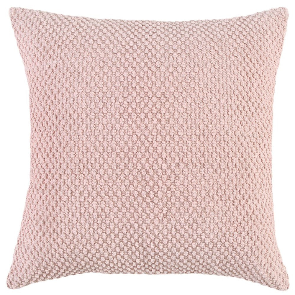 Blush Pink Nubby Textured Modern Throw Pillow — view 1