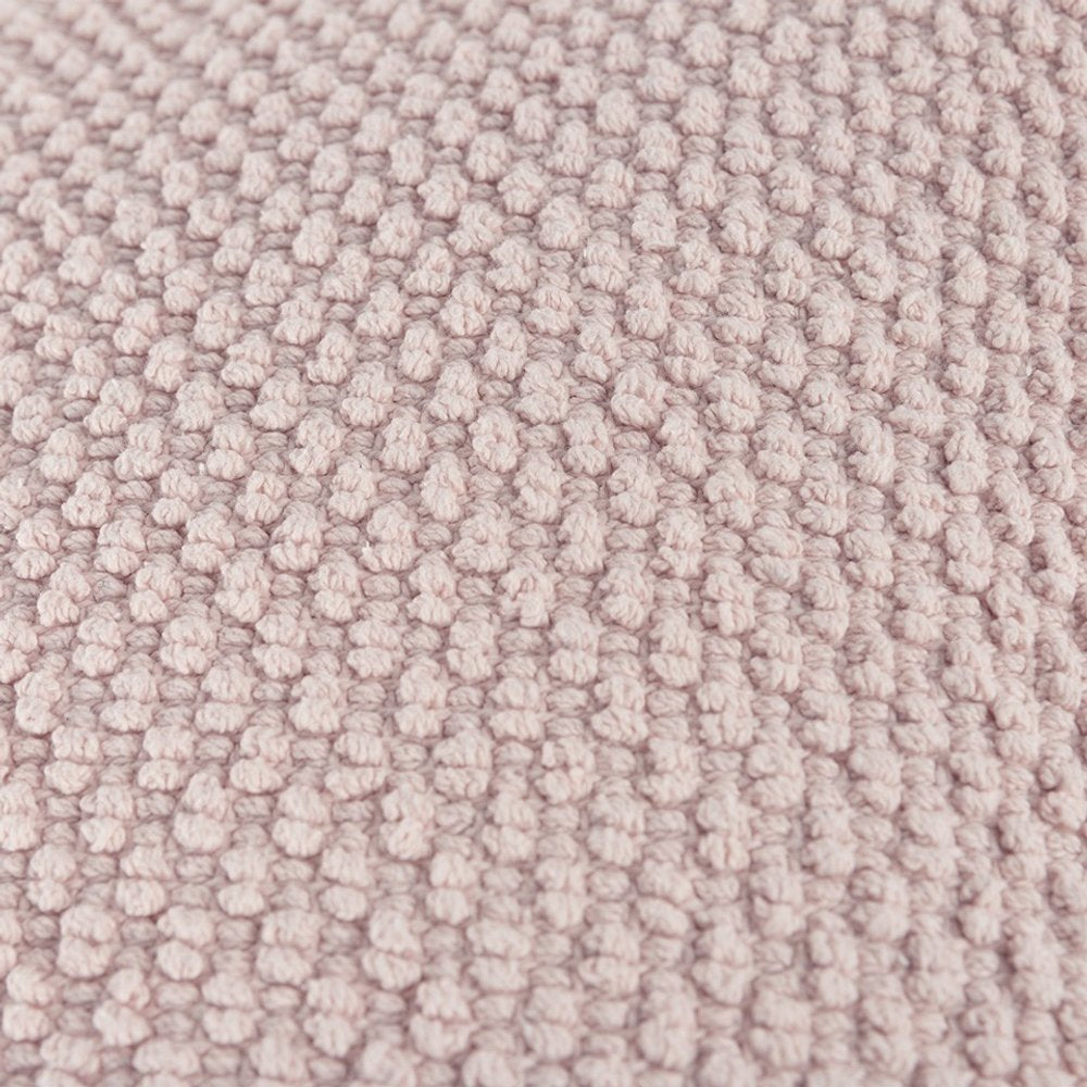 Blush Pink Nubby Textured Modern Throw Pillow — view 3