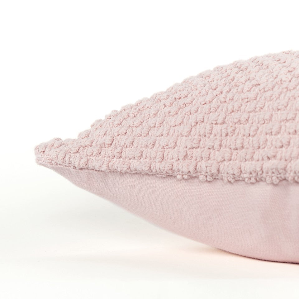 Blush Pink Nubby Textured Modern Throw Pillow FurniFindUSA