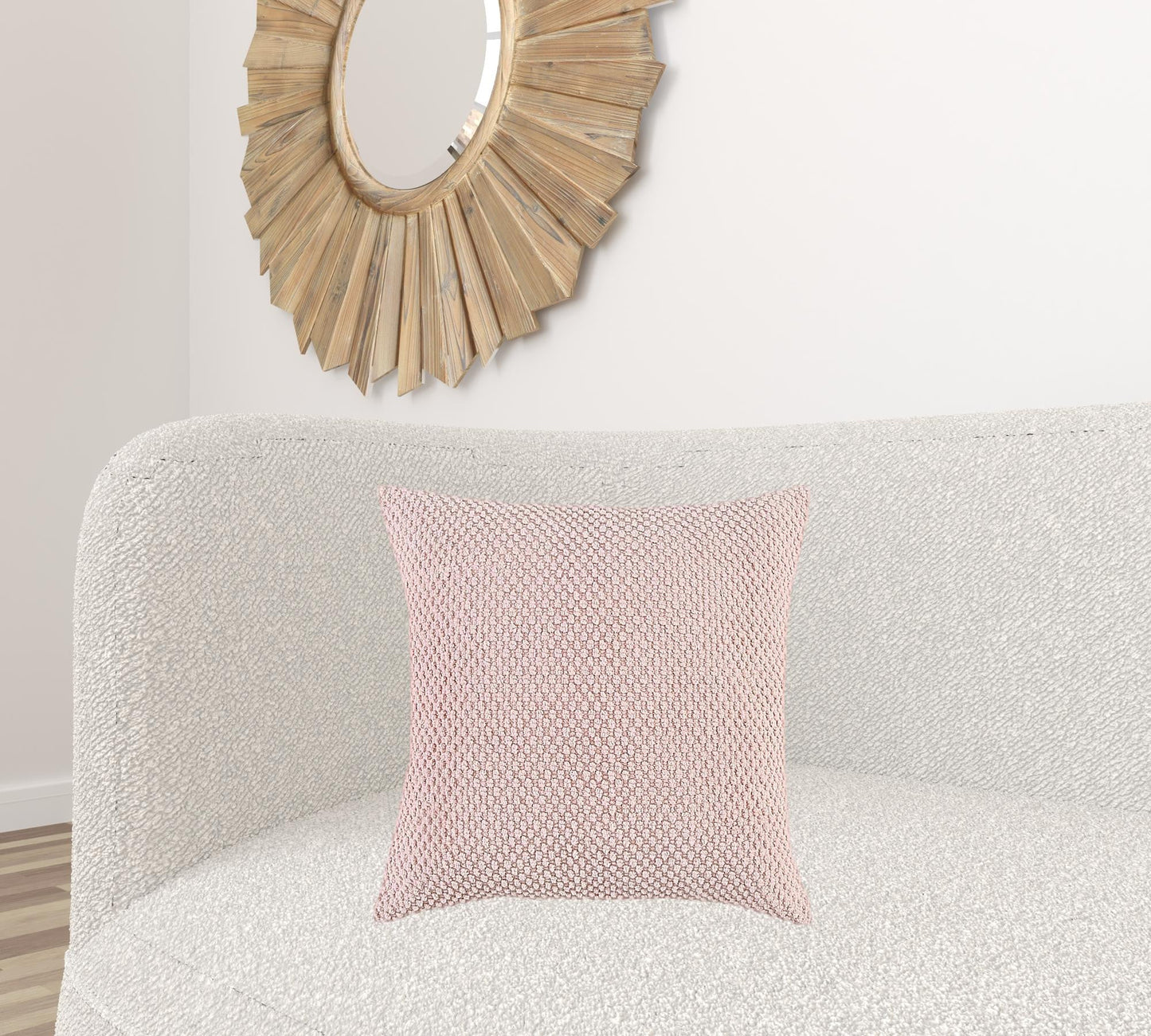 Blush Pink Nubby Textured Modern Throw Pillow FurniFindUSA