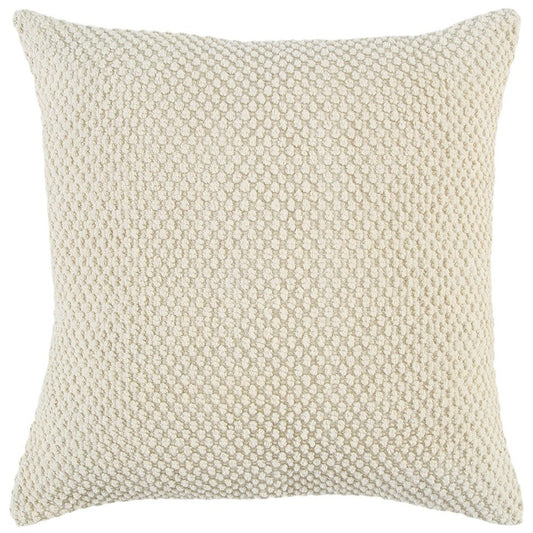 20" Natural Beige Nubby Textured Modern Throw Pillow