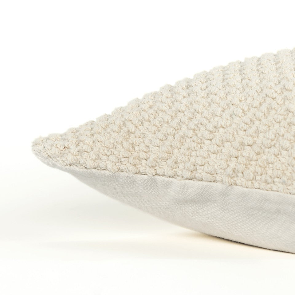 20" Natural Beige Nubby Textured Modern Throw Pillow FurniFindUSA