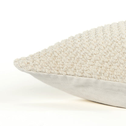 20" Natural Beige Nubby Textured Modern Throw Pillow FurniFindUSA