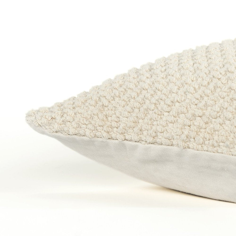 20" Natural Beige Nubby Textured Modern Throw Pillow — view 4