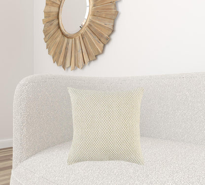 20" Natural Beige Nubby Textured Modern Throw Pillow FurniFindUSA